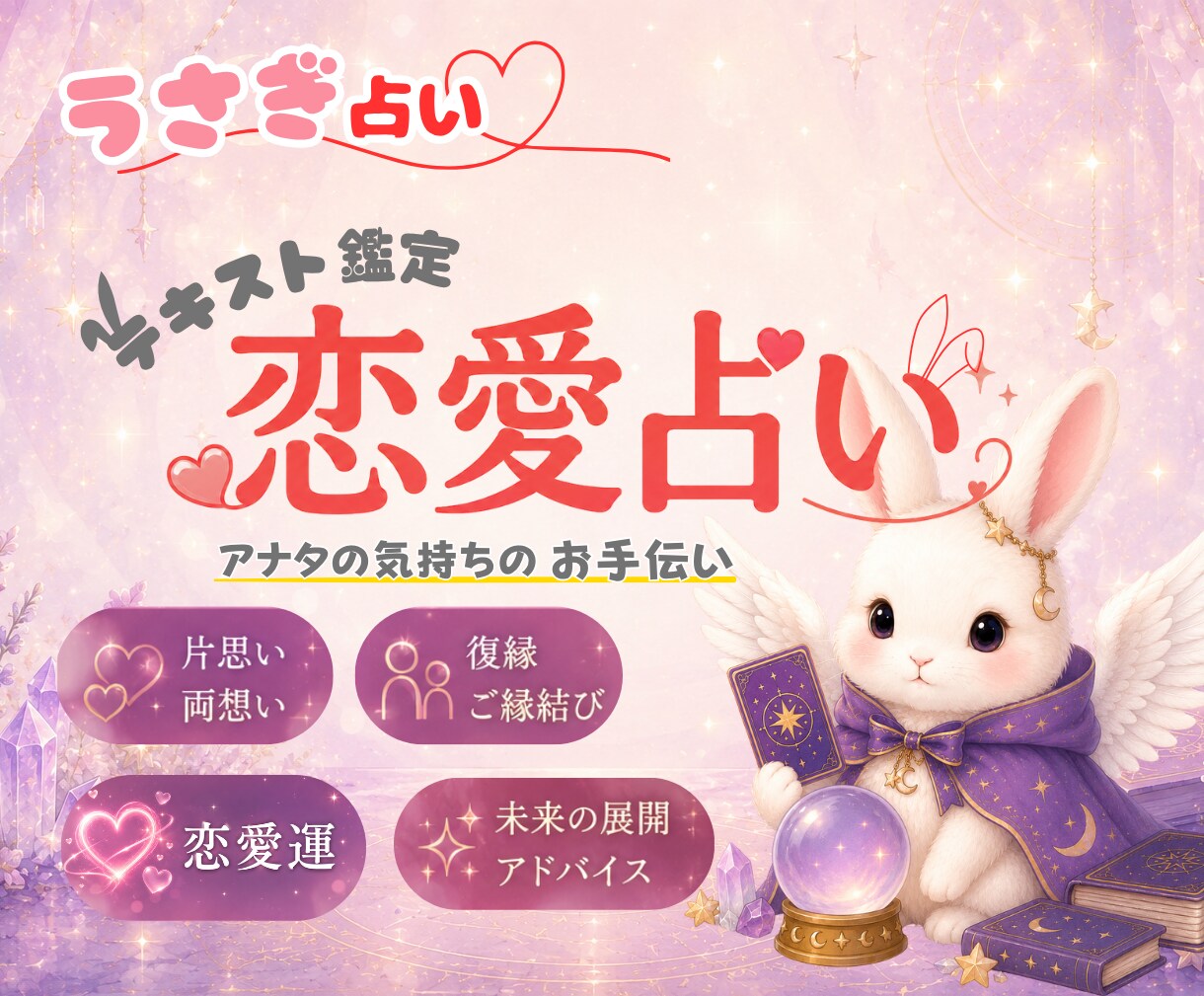 テキスト恋愛占い❣️多数の占術で恋愛を占います 恋愛/片想い/夫婦/復縁/恋愛運/アドバイスサポートします✨ イメージ1
