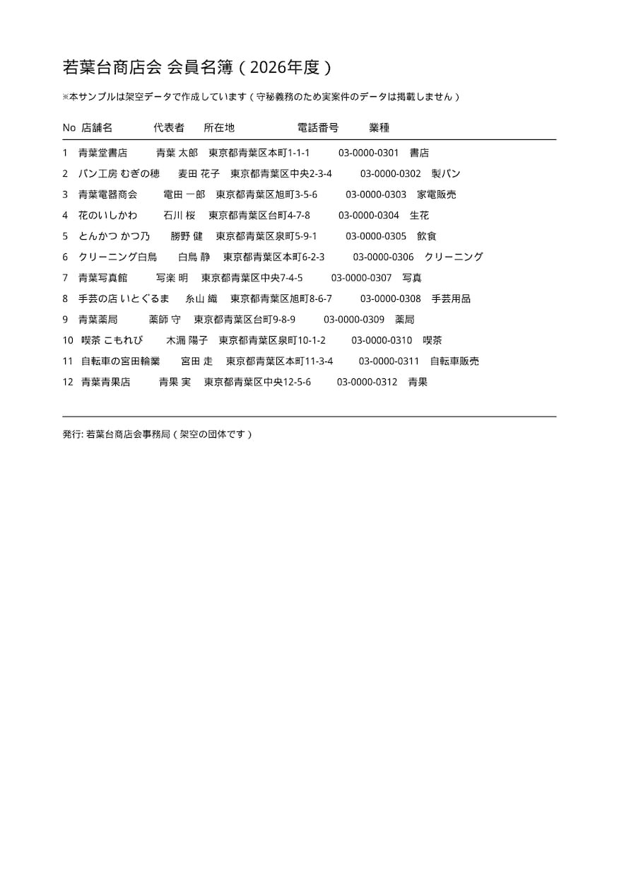 PDF・スキャン書類をExcelデータ化します 名簿・帳票の手入力作業、まるごと引き受けます イメージ1