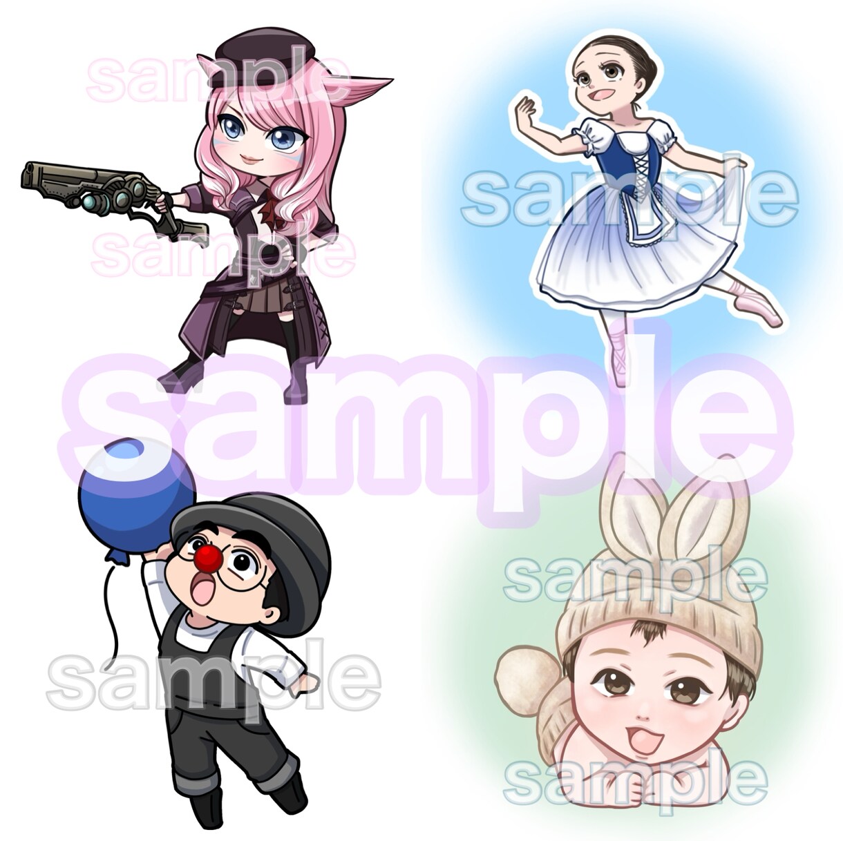 DM必須m(_ _)mかわいいちびキャラ描きます 商用利用可！似顔絵や理想のイメージのミニキャラなど イメージ6
