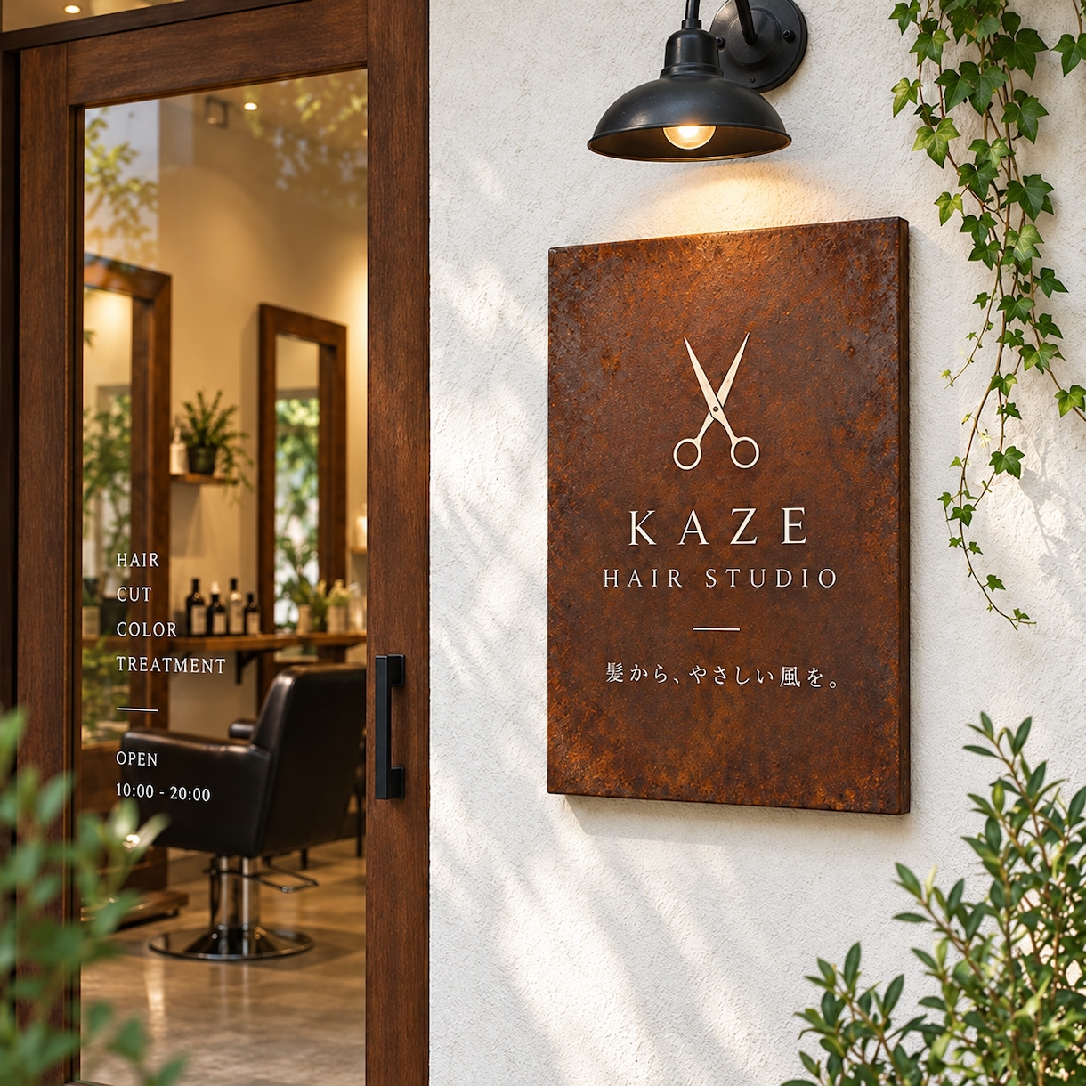 錆鉄の店舗ロゴ看板をオーダー製作しますます 自然な錆の表情を生かした、世界に一つの店舗サイン イメージ4