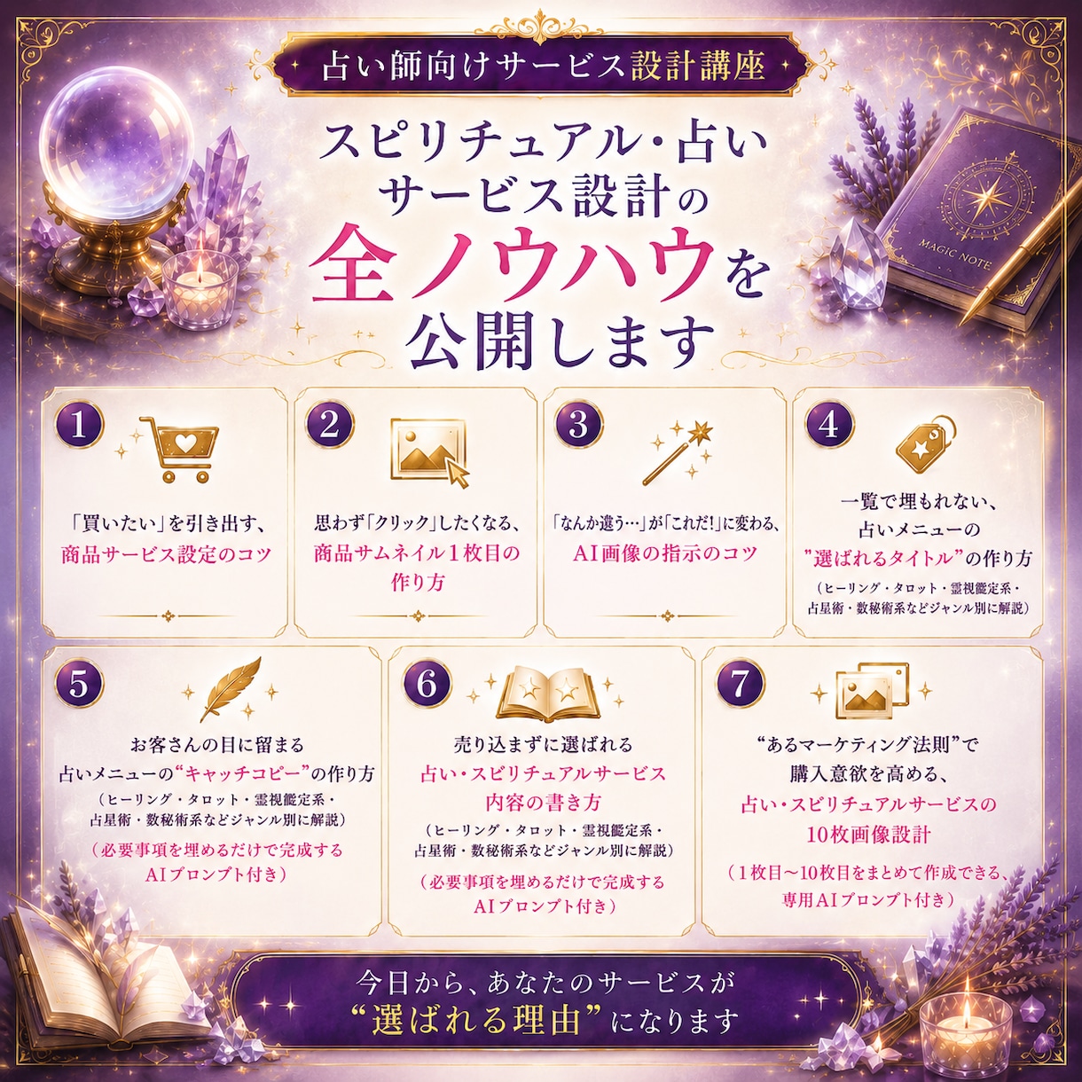 占い師向けコンサル講座┃売れない悩みを解消させます 売り上げUPにつながる集客・販売戦略の全ノウハウを伝授します イメージ4