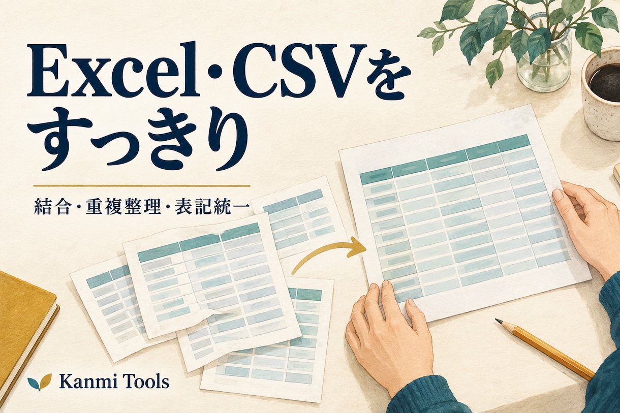 Excel・CSVの結合や重複整理をします 散らばった小口データを、使いやすい一つの表に イメージ1
