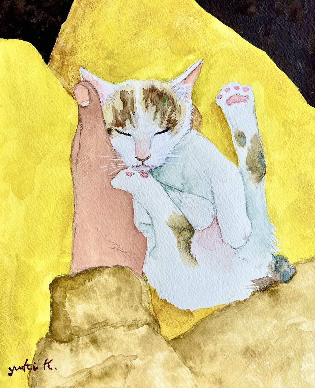 ペットの写真から、水彩画を手描きします 一般社団法人光風会で猫の絵を描いてきた作家が作品を制作します イメージ5