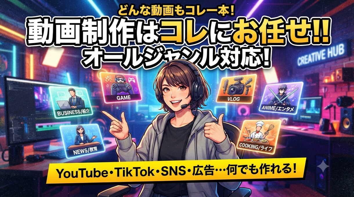 オールジャンル動画制作いたします どのような動画のご依頼でもお受けします。 イメージ1