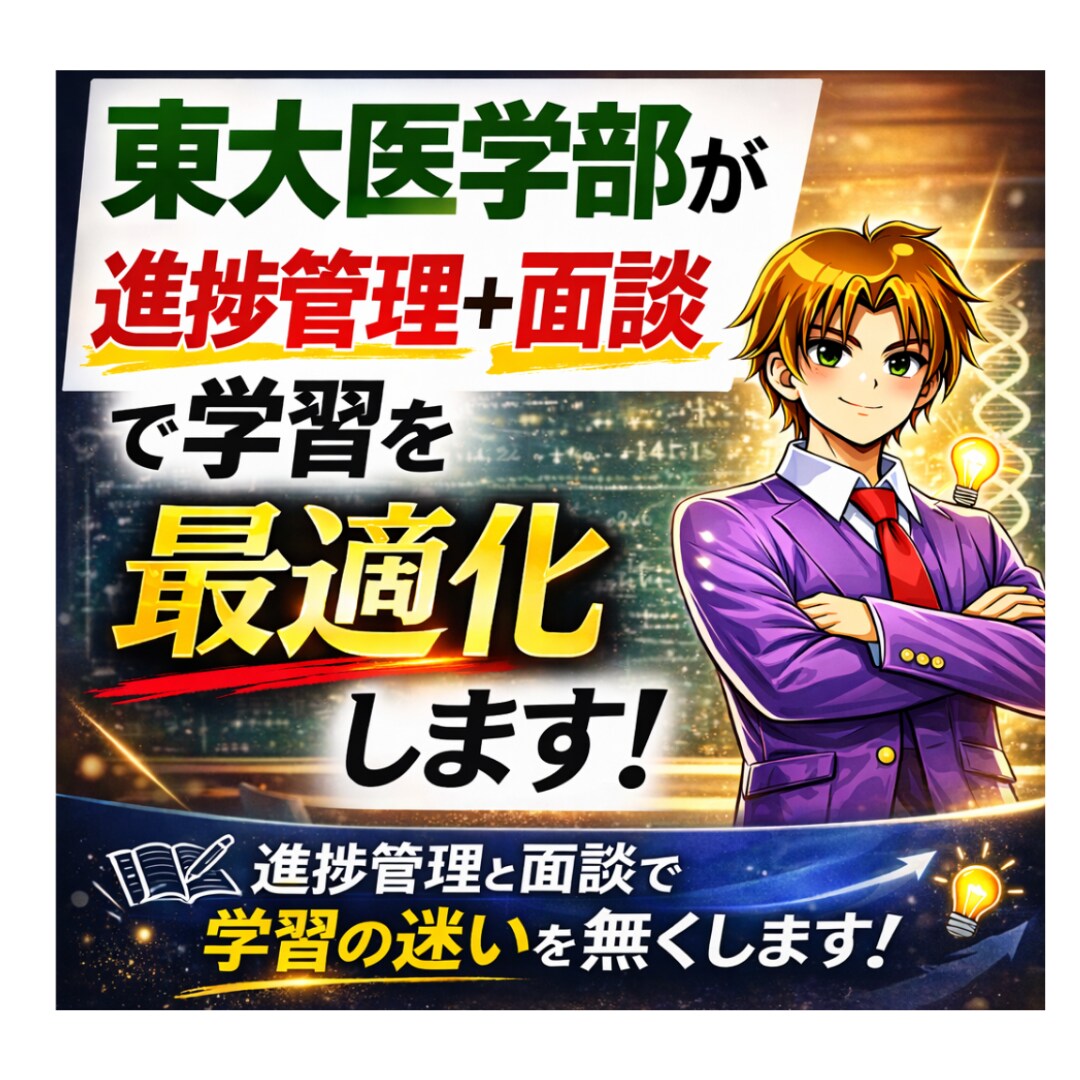 東大理Ⅲが学習の進捗管理＋週1面談で伴走します 一人で迷わせない毎週のフィードバック体制で合格に導きます イメージ1