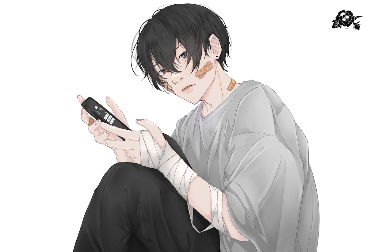 かっこよくてかわいい、男性、女性イラストお描きます 歌ってみた、アイコン、一枚絵、配信など幅広く！ イメージ7