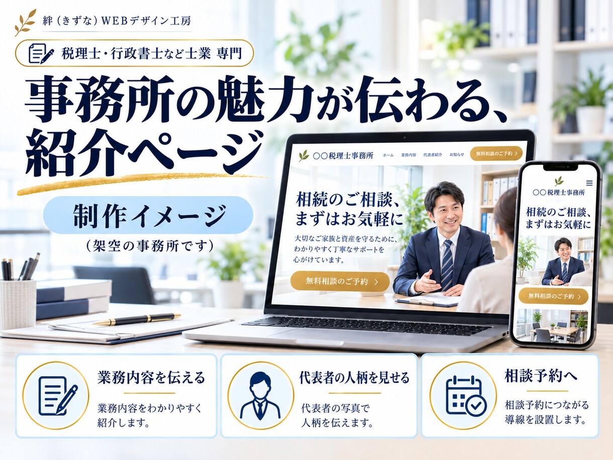 税理士・行政書士など士業専門のLPを作ります 相続・補助金などテーマ別LP｜広告規程に配慮・丸投げOK イメージ4