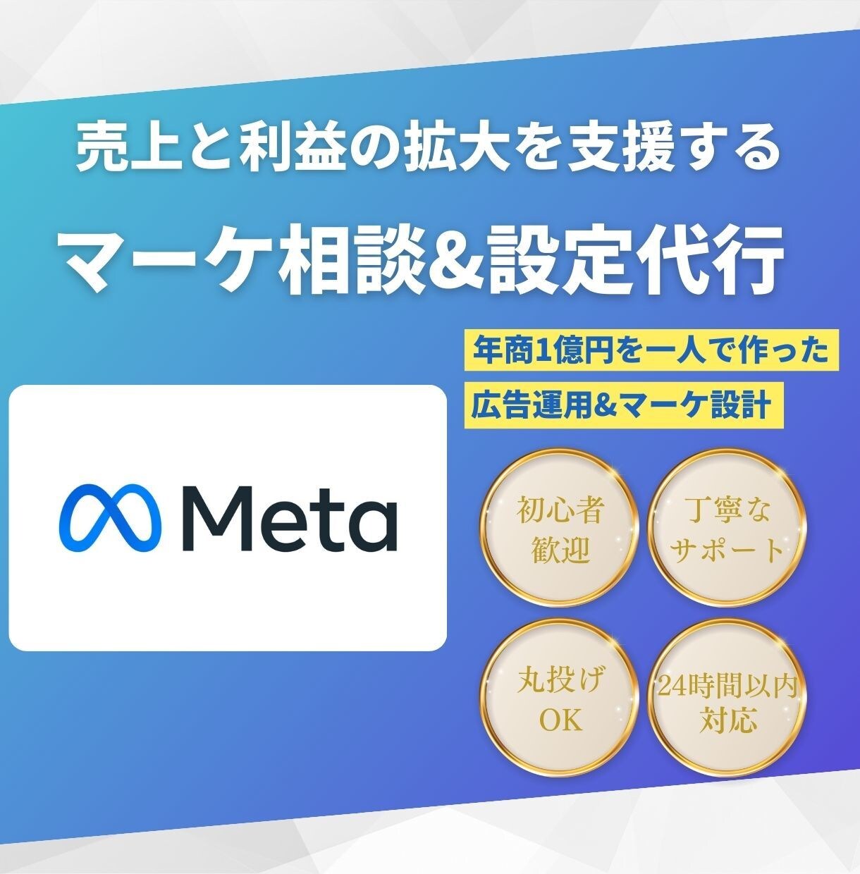Meta広告設定&マーケ相談で売上拡大を支援します Meta/インスタグラム/フェイスブック/コンバージョン イメージ1