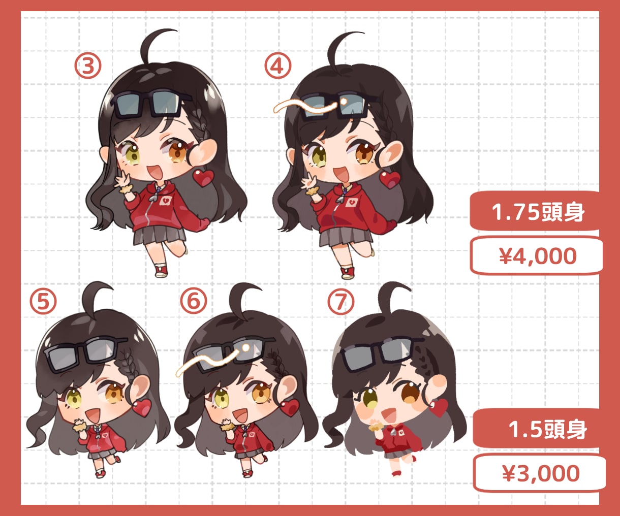 ぷるんとかわいいミニキャラ制作します 頭身・絵柄をカスタマイズして自分好みのキャラを依頼可能！ イメージ3