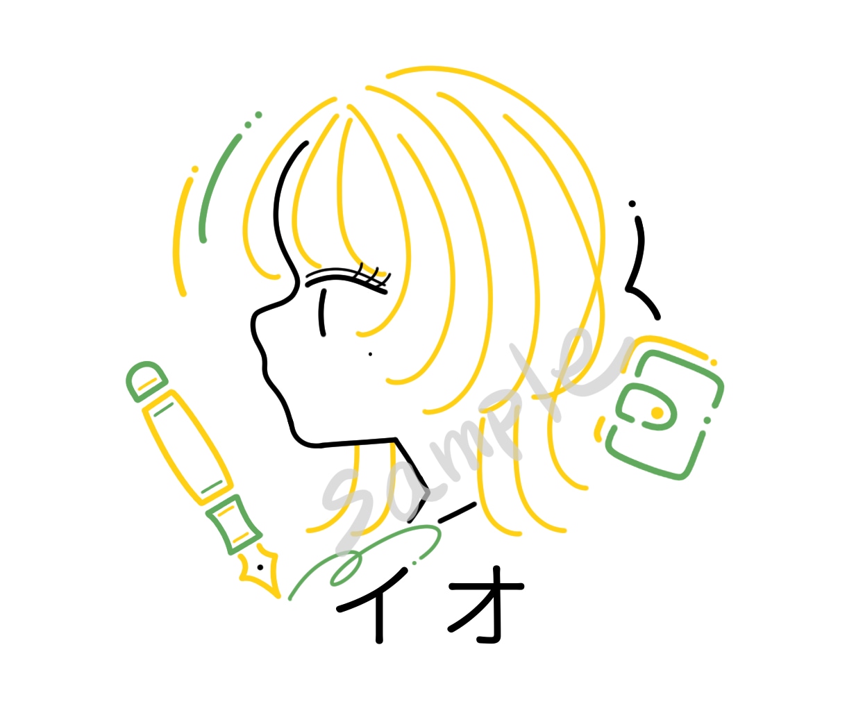 シンプル線画の横顔アイコンお描きします 好きな色をアクセントに◎シンプルでも自分らしさを。 イメージ10
