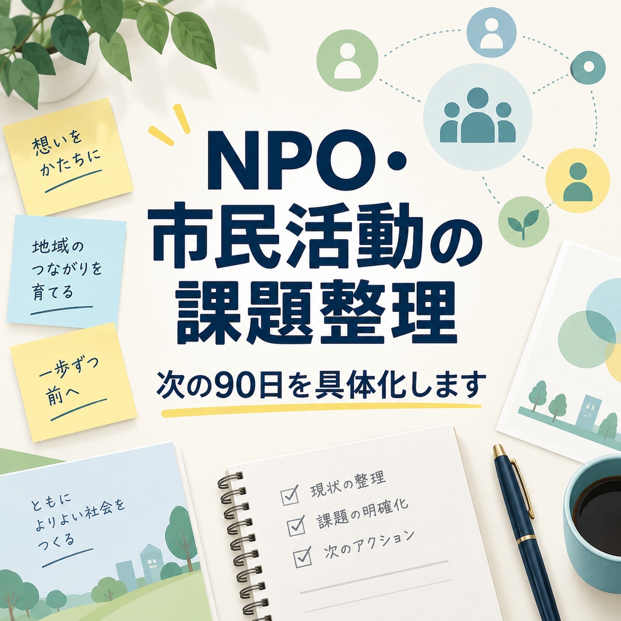 NPO・市民活動の課題を整理します 現状を整理し、次の90日を具体化します イメージ1