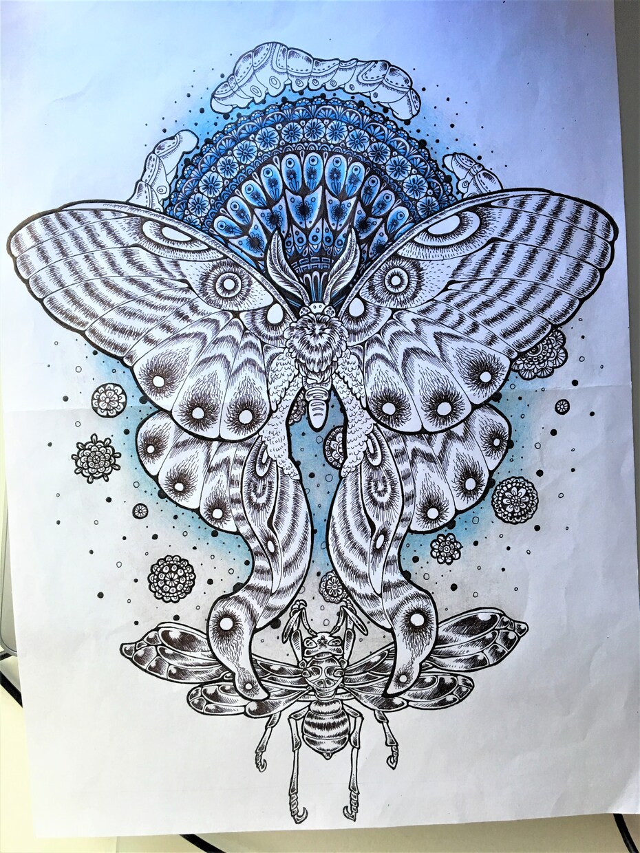 幾何学模様っぽいデザインを手描きます 精密画のような単純なパターンのような雰囲気 イメージ5