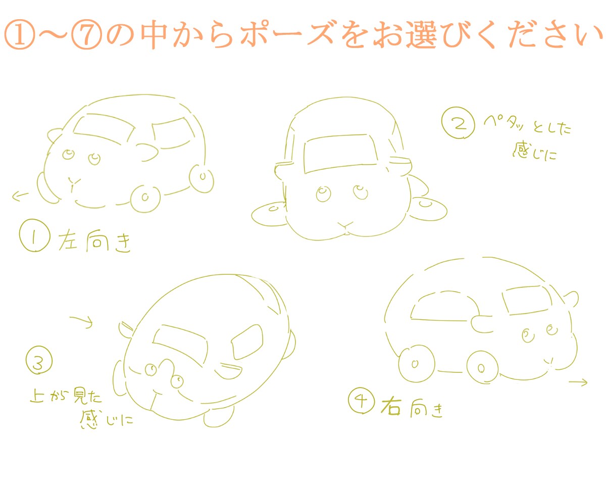 あなたの愛車がモルカーに！？イラスト描きます モルカーモチーフのあなただけのモルカー作成します！ イメージ4