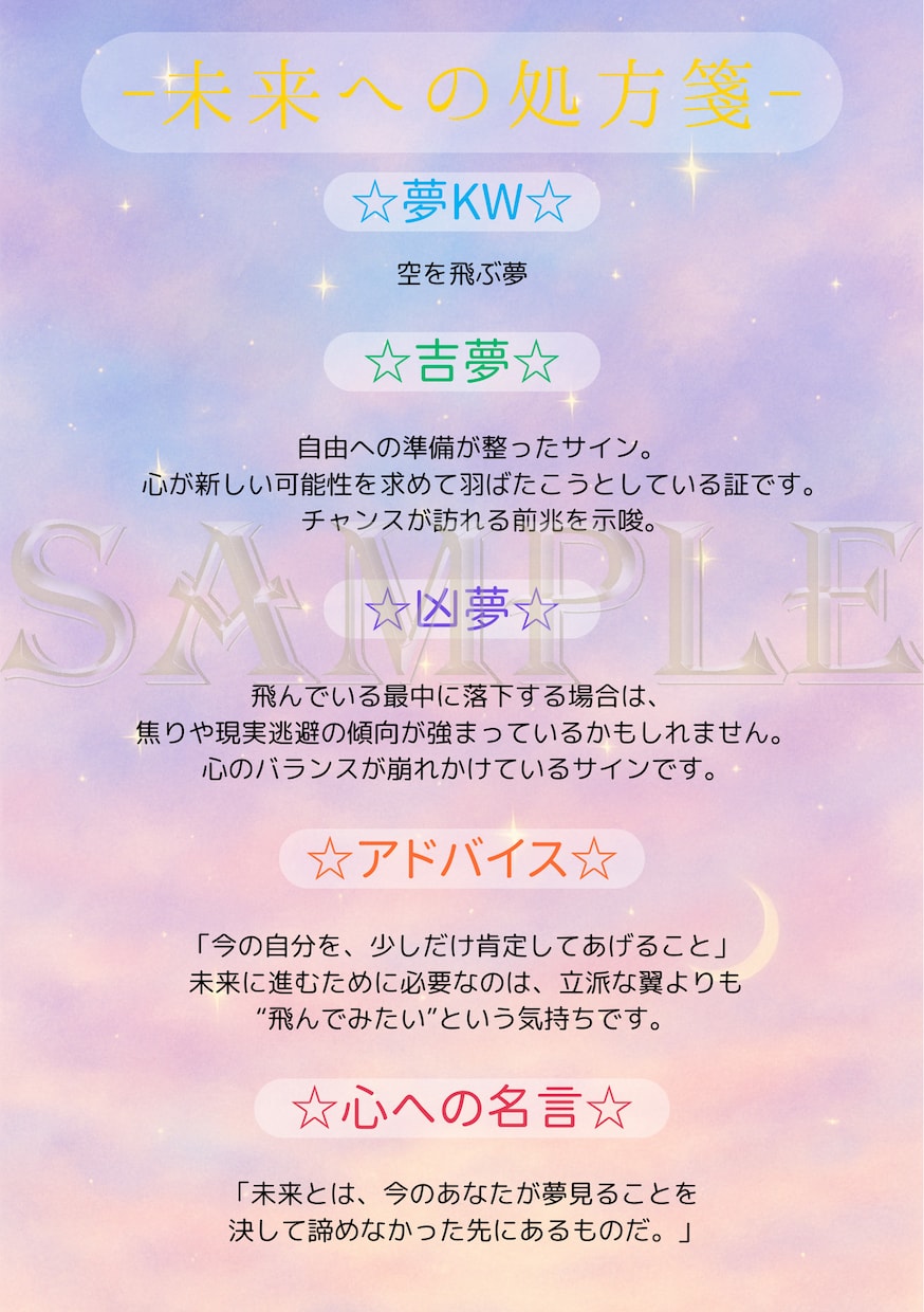 おみくじ感覚で！夢占い“未来への処方箋”を届けます 夢から届く、明日をやさしく照らす心の処方箋 イメージ2
