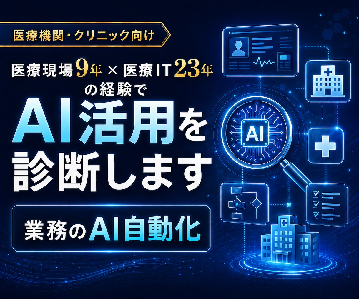 医療現場9年・医療IT23年でAI活用を診断します 医療機関・クリニック向け業務のAI自動化 イメージ1