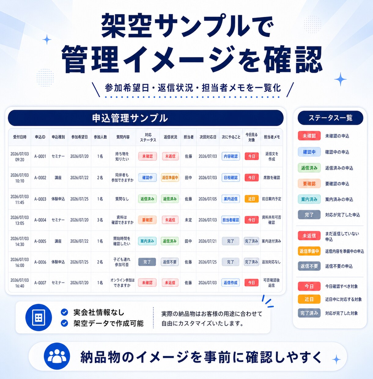 Googleスプレッドシート❌フォーム連携します 24時間365日“自動返信❌自動反映”で一次案内 イメージ4