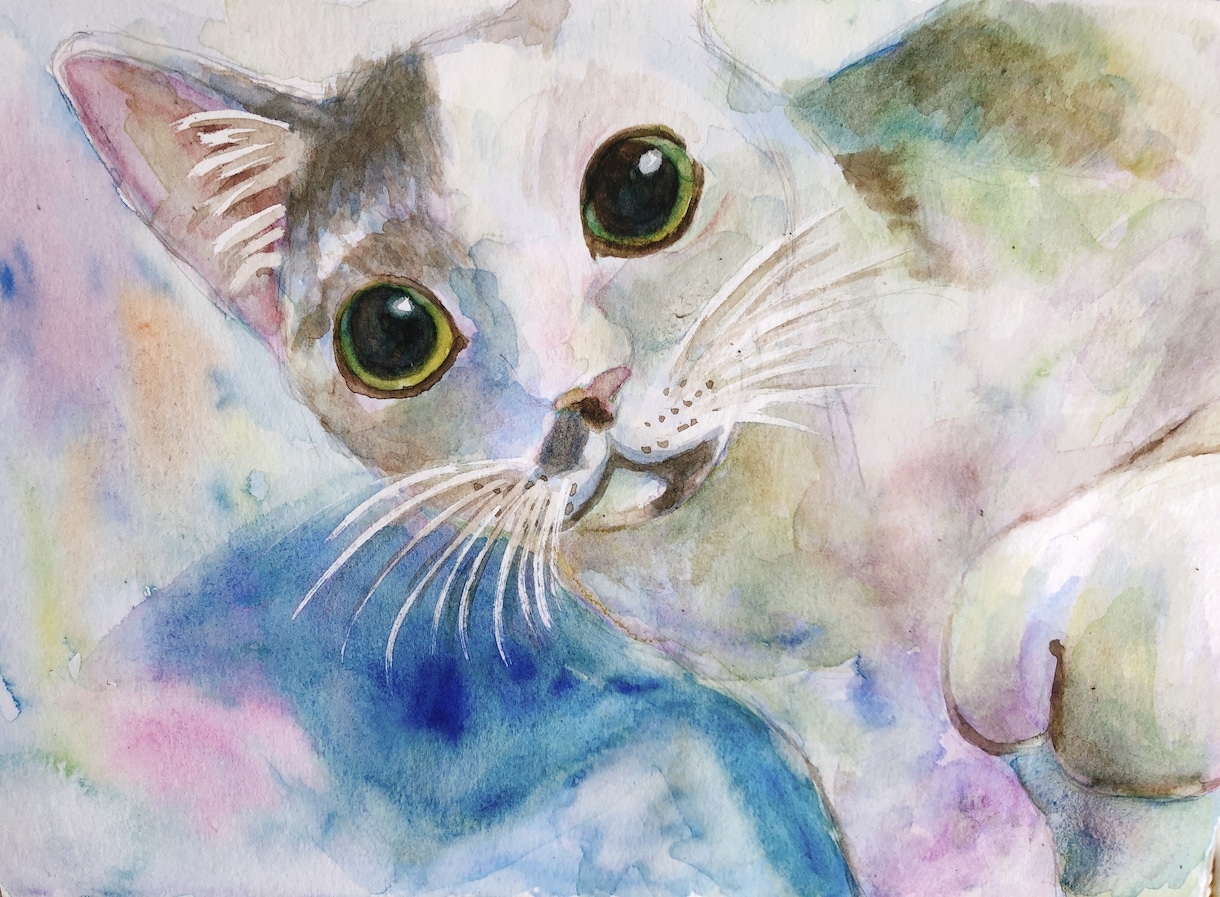 水彩画であなたの大切なペットの似顔絵お描きします 背景や小物描き込みできます！小動物もOK！ イメージ2