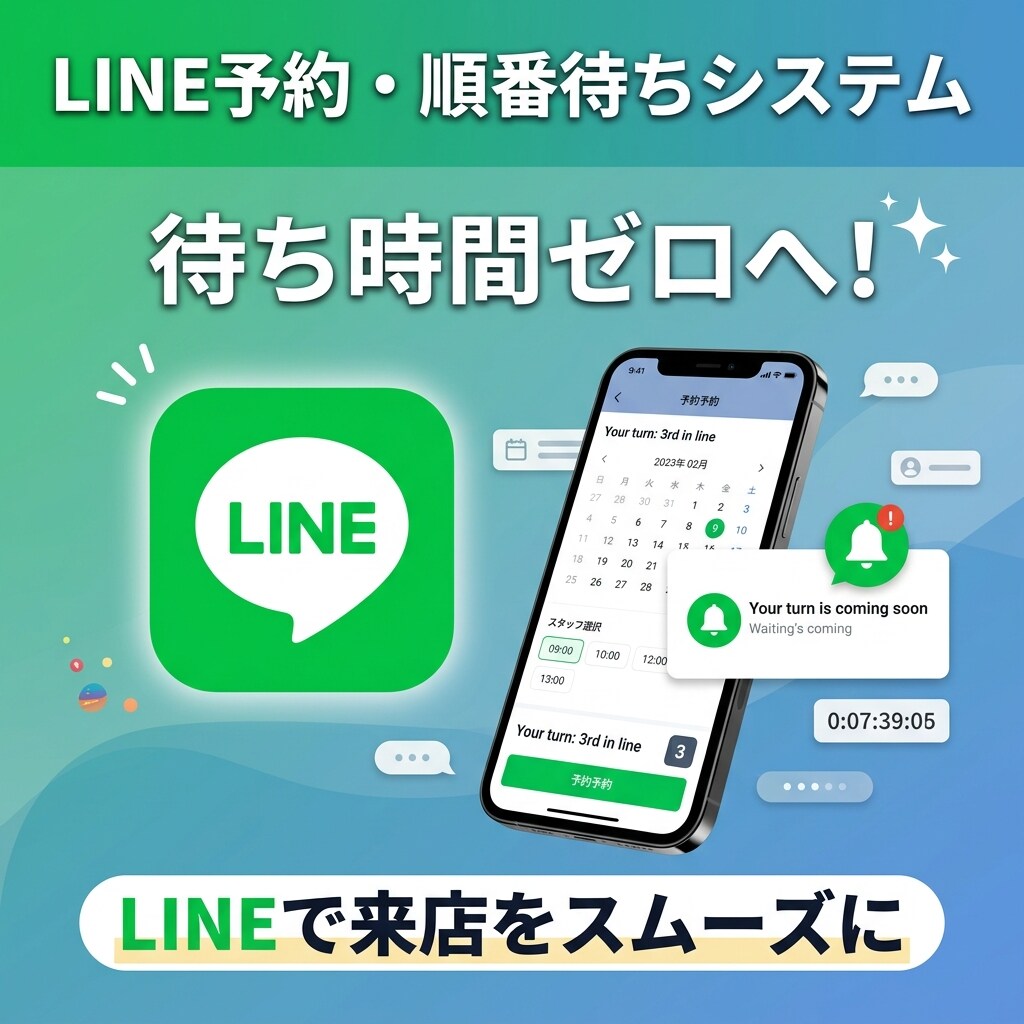 LINEで完結する予約・順番待ちシステム構築します 待ち時間ゼロへ！LINEで来店や予約管理をスムーズに イメージ1