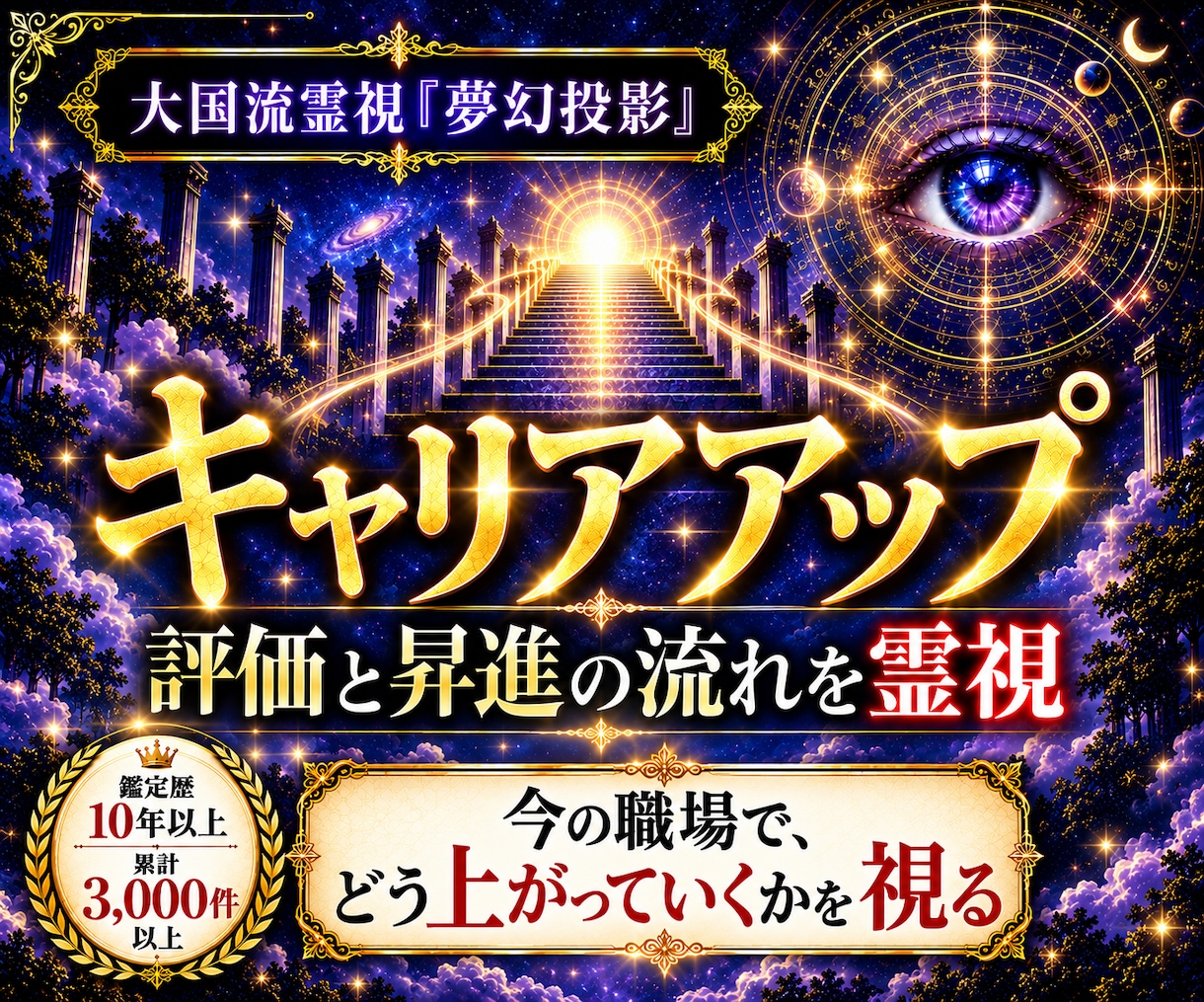 キャリアアップ占い｜評価と昇進の流れを霊視します 昇進・昇格・年収・資格・異動・管理職｜上がる時期を霊視 イメージ1