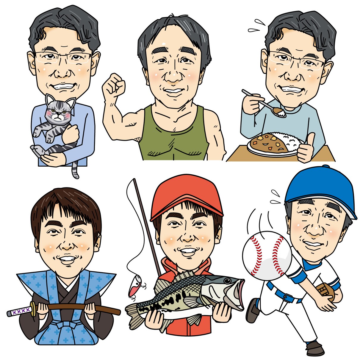 名刺、アイコン、贈り物用似顔絵、イラスト作成します 誇張は控えめでそっくりな似顔絵やポップなイラストを描きます イメージ4