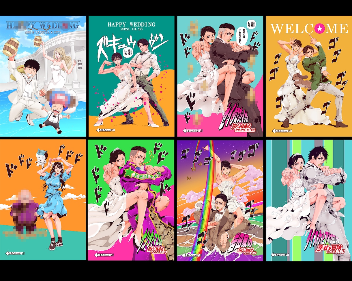 変わり種なウェルカムボード製作します お好きなアニメやゲームのキャラをモチーフに書き上げます イメージ7