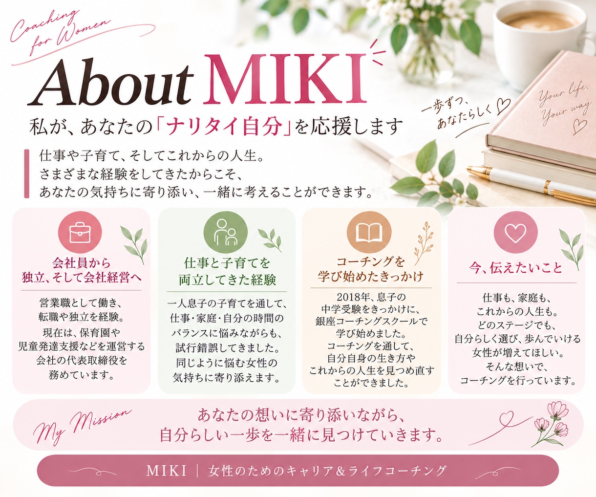 女性経営者が仕事や人生のお悩みに寄り添います 会社員から独立した経験を活かしあなたのお話をじっくり聴きます イメージ3