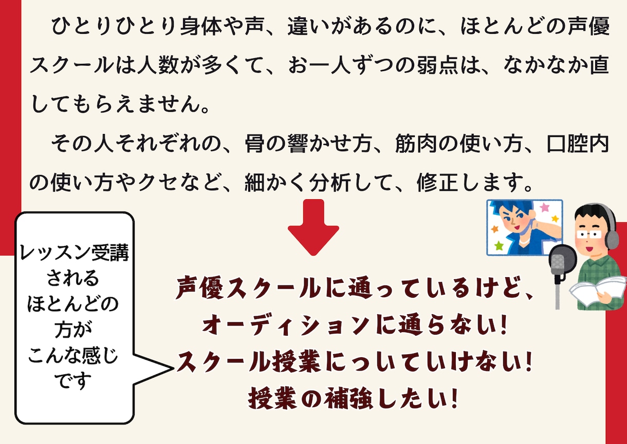 声優になりたい方*.☽.｡.個人指導します 声優に興味がある！声優になりたい！ イメージ3