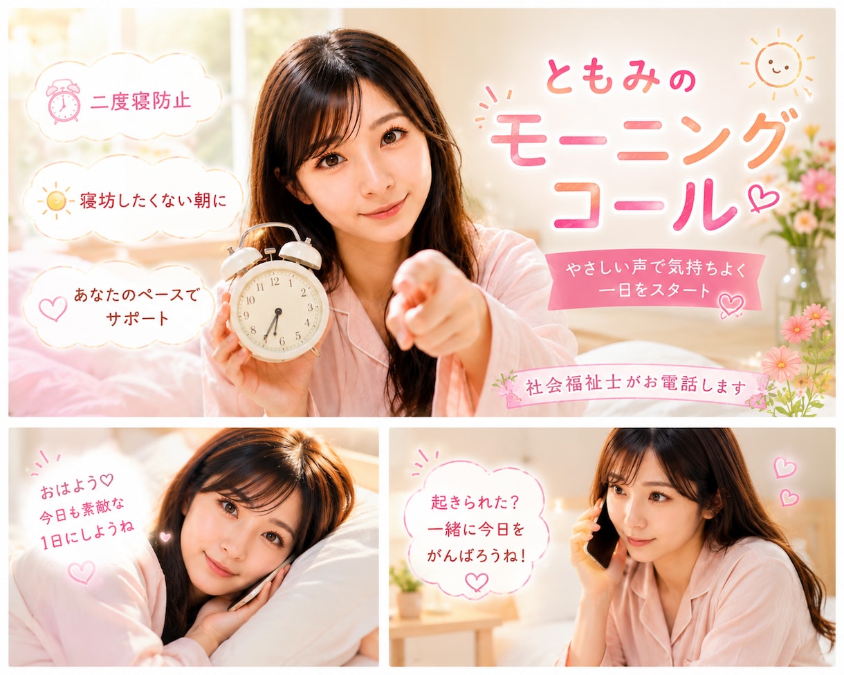 モーニングコールします 寝坊したくない朝に！大切な約束のために！ イメージ1