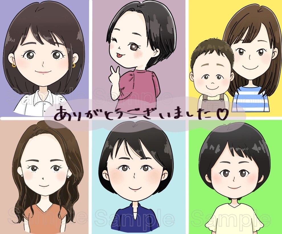 程よく似てる目を引く好感度UPな似顔絵描きます 修正無制限！初心者様大歓迎‼︎丁寧なヒアリング♪商用利用可 イメージ5