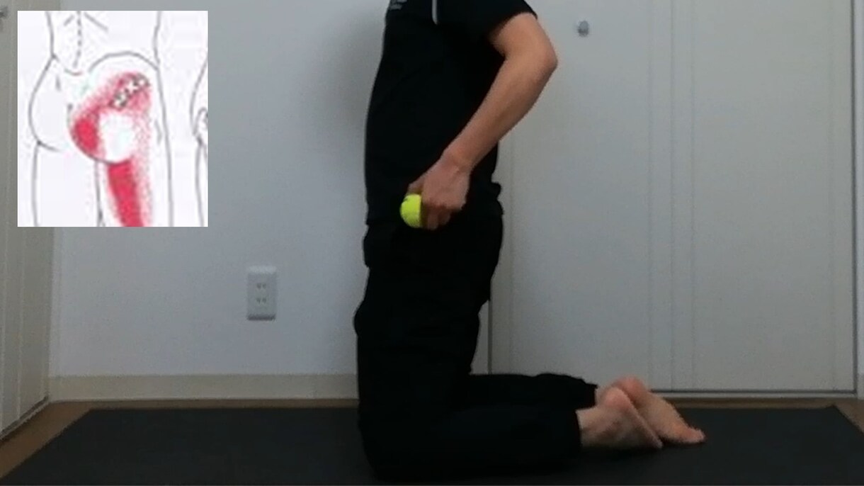セラバンドで行える膝痛予防トレーニング教えます テニスボール１個で行える股関節を柔らかくする動画もプレゼント イメージ2