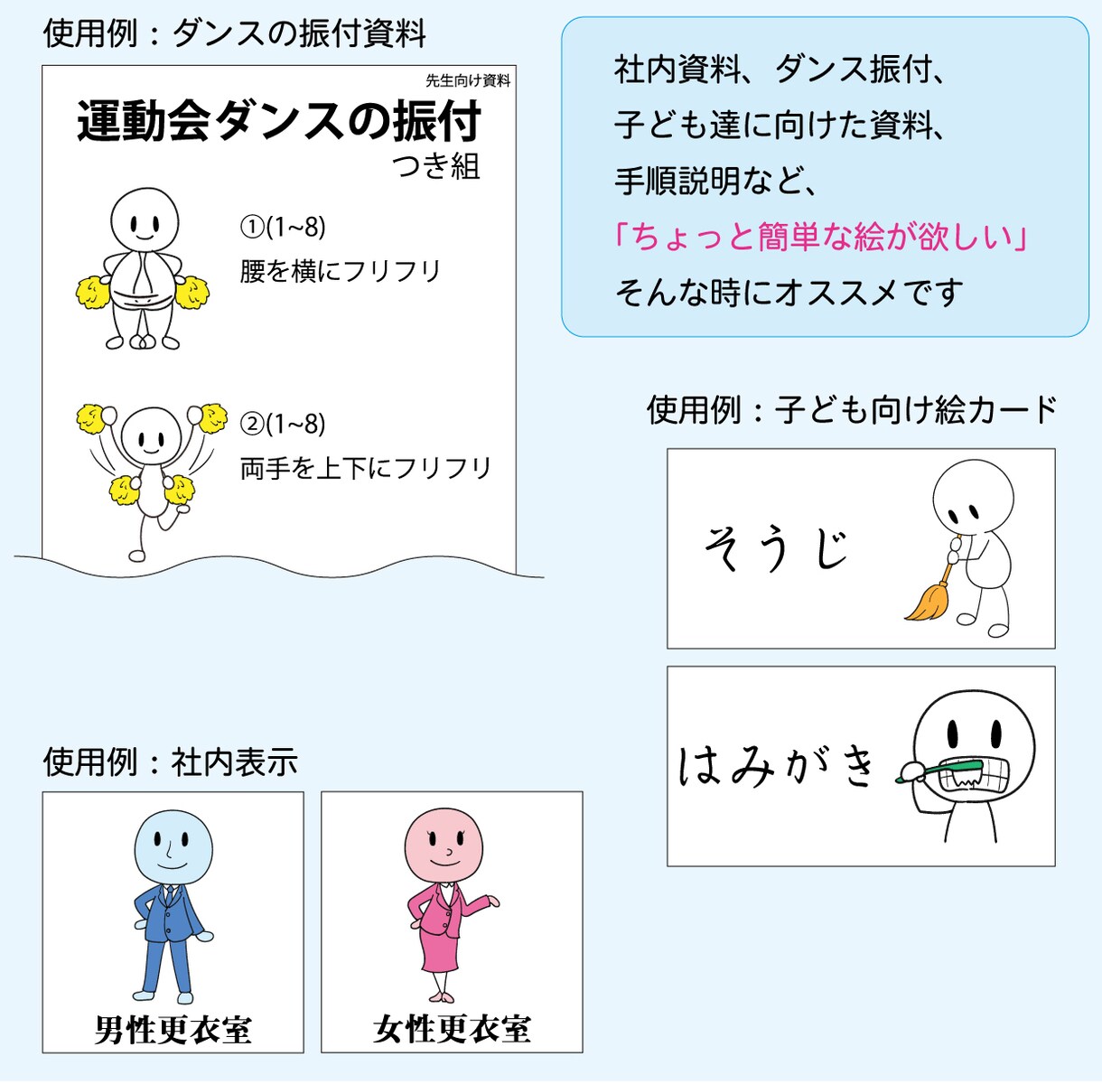 商用○/シンプルでわかりやすい可愛い棒人間描きます 文字だけよりも伝わりやすい！！！！！！！！！！！ イメージ2