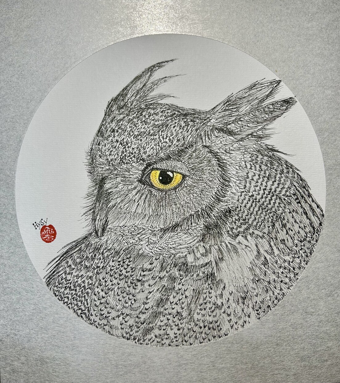 ミミズクさんのペン画イラストを描きます 限定3名様特別価格。繊細な羽根の表現をお楽しみください！ イメージ2