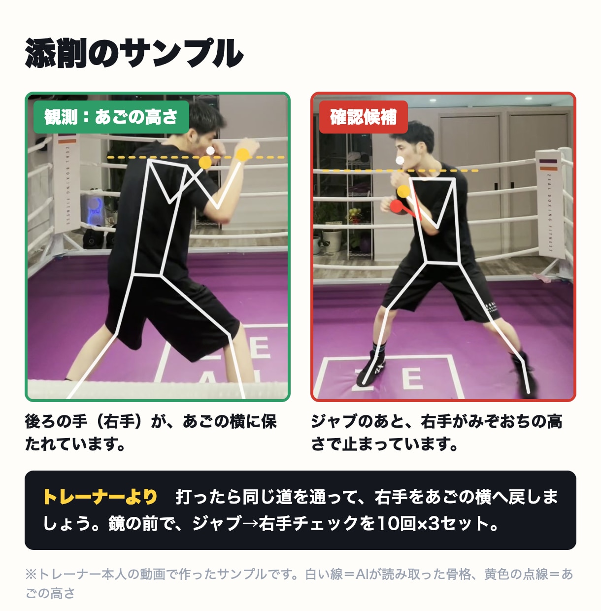 国体準優勝者が初心者のボクシング動画を添削します 独学の迷いを整理。骨格の線でクセを見える化します イメージ2