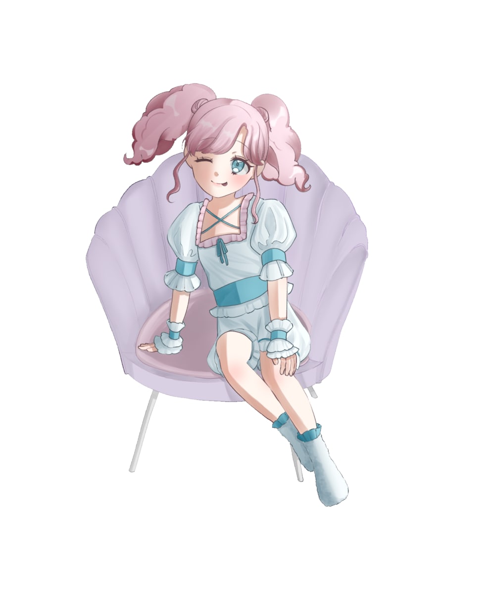 ふわっと甘可愛い等身イラストを制作致します ♡SNS使用、商標利用OK！お気軽にお問い合わせください⟡ イメージ3