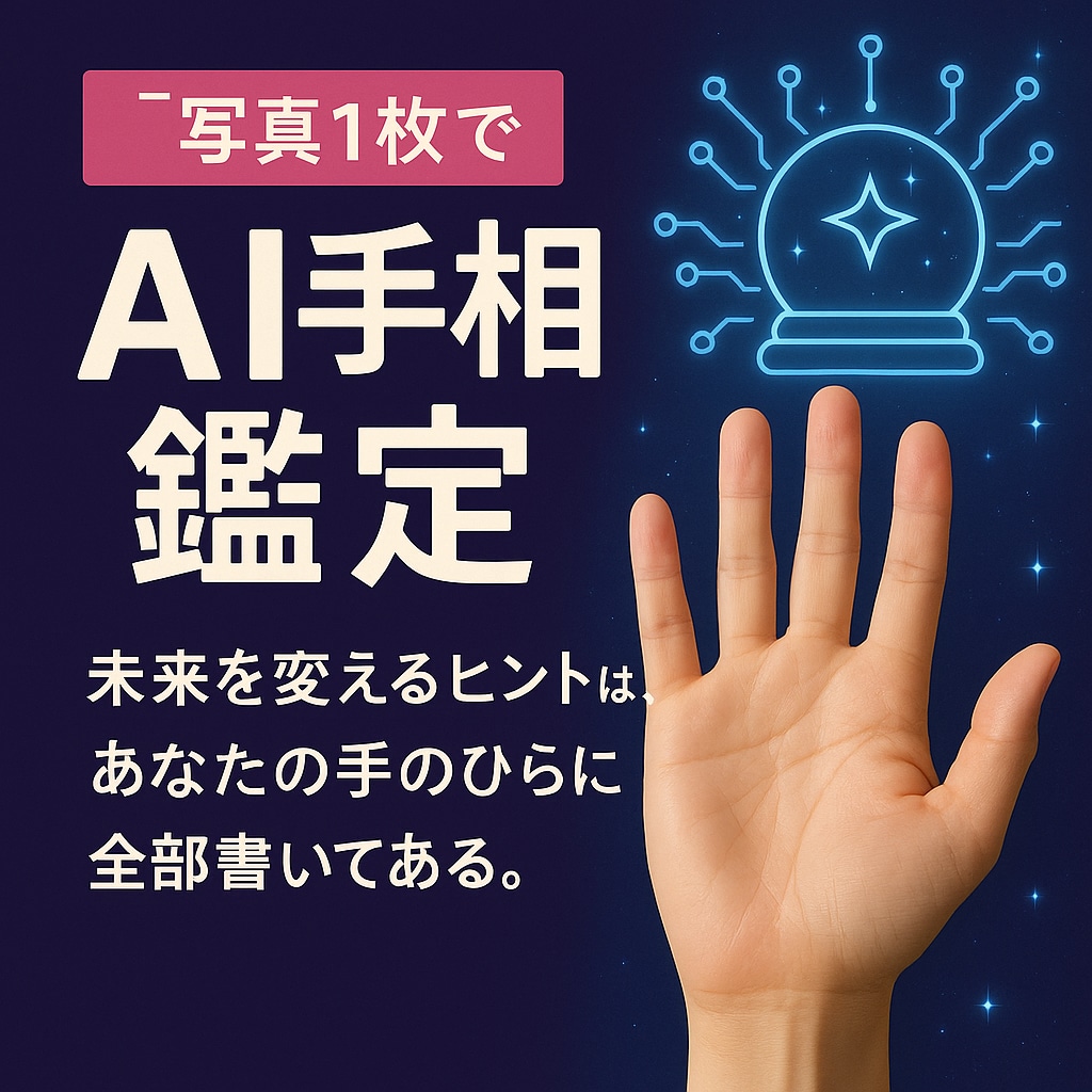 今話題のAI手相鑑定いたします 未来を変えるヒントは、あなたの手のひらに全部書いてある イメージ1