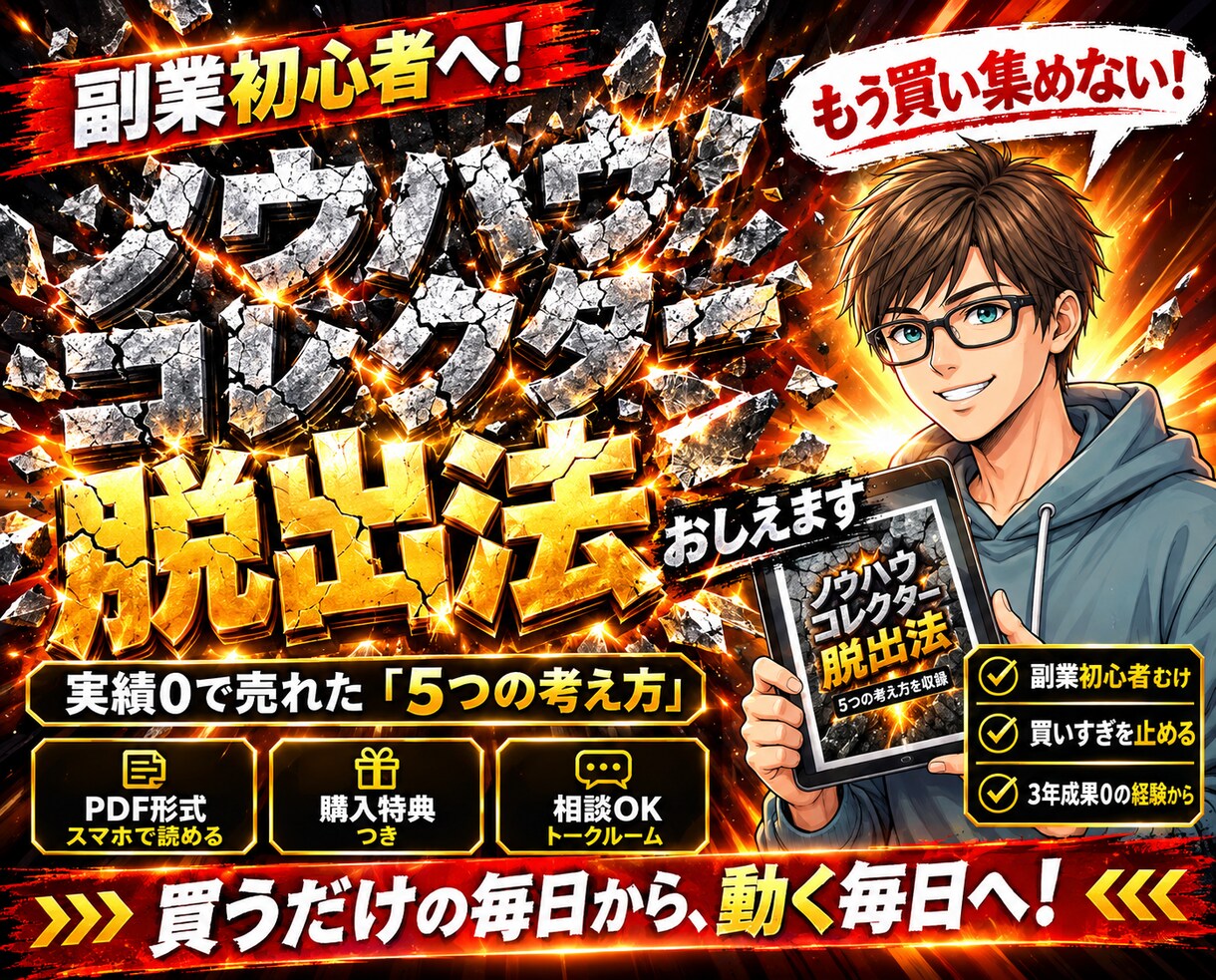 副業初心者へ！ノウハウコレクター脱出法おしえます 「実績0で売れた、結果を出すための5つの考え方」 イメージ2