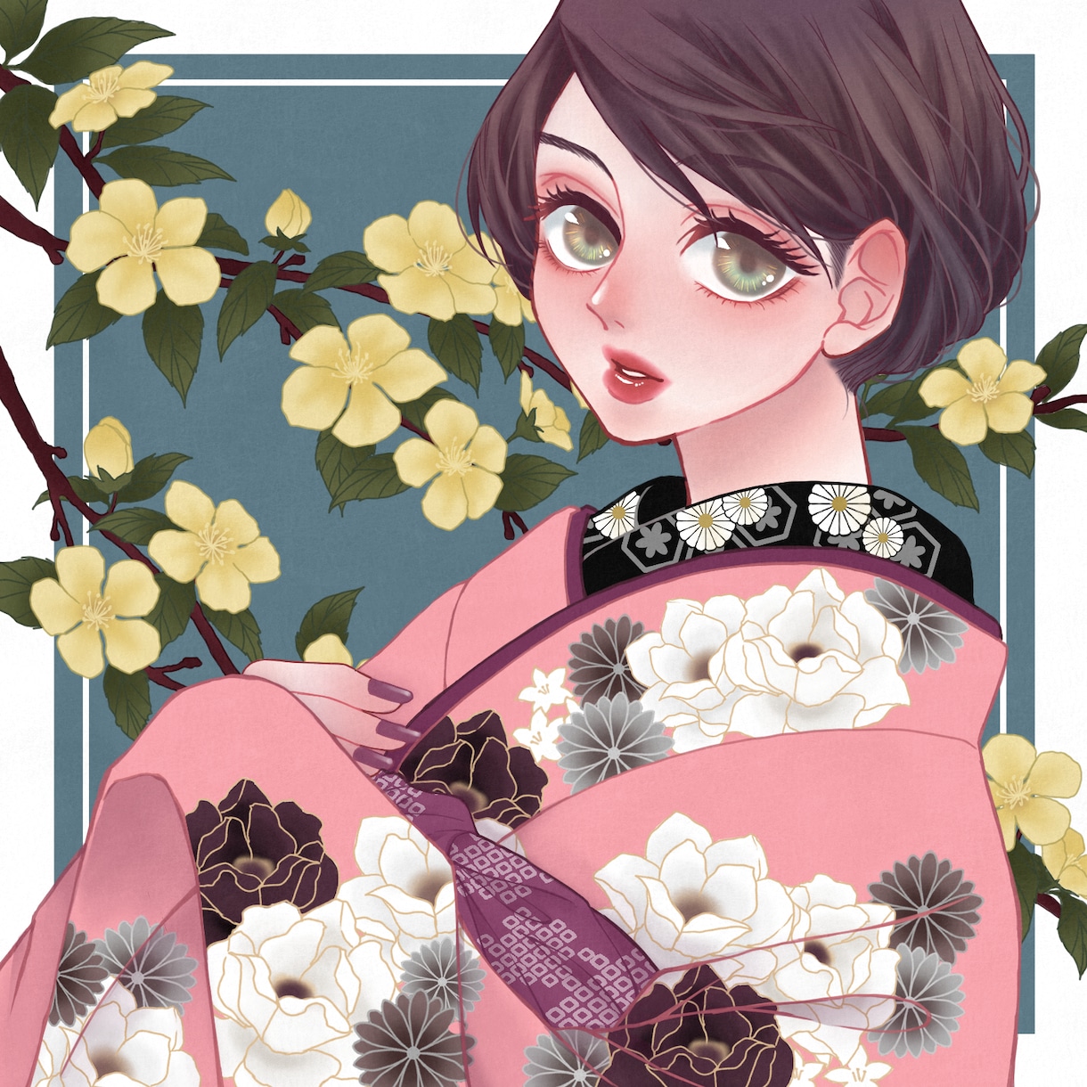 商用OK！レトロな和風のイラストを制作いたします 着物や浴衣、和服のイラストでおしゃれな雰囲気に！ イメージ2