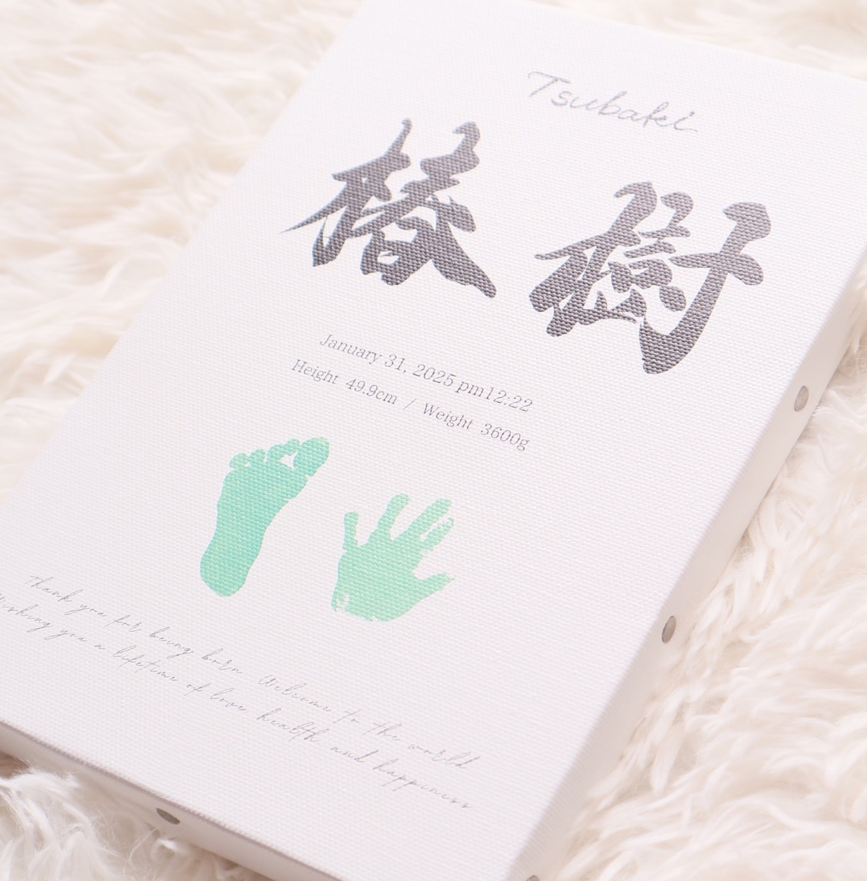 筆文字✖️手足型【キャンバス命名書】作成いたします A5サイズor正方形/お七夜 ニューボーン ギフト 直筆 イメージ4