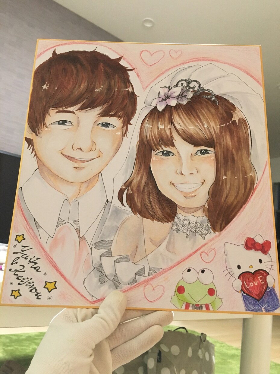 似顔絵描きます 結婚の記念、お子さん誕生の記念に！大色紙から、小色紙まで イメージ3