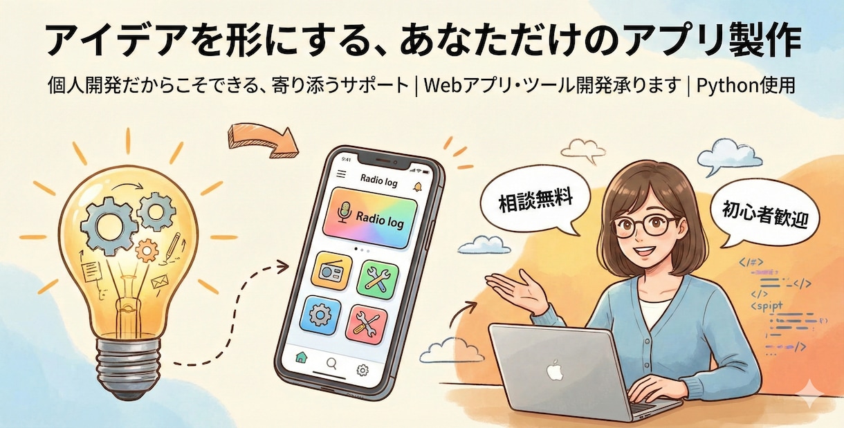 Webサイト・アプリ制作承ります こんなアプリあったらな そんなあなたのアイディアを形にします イメージ1