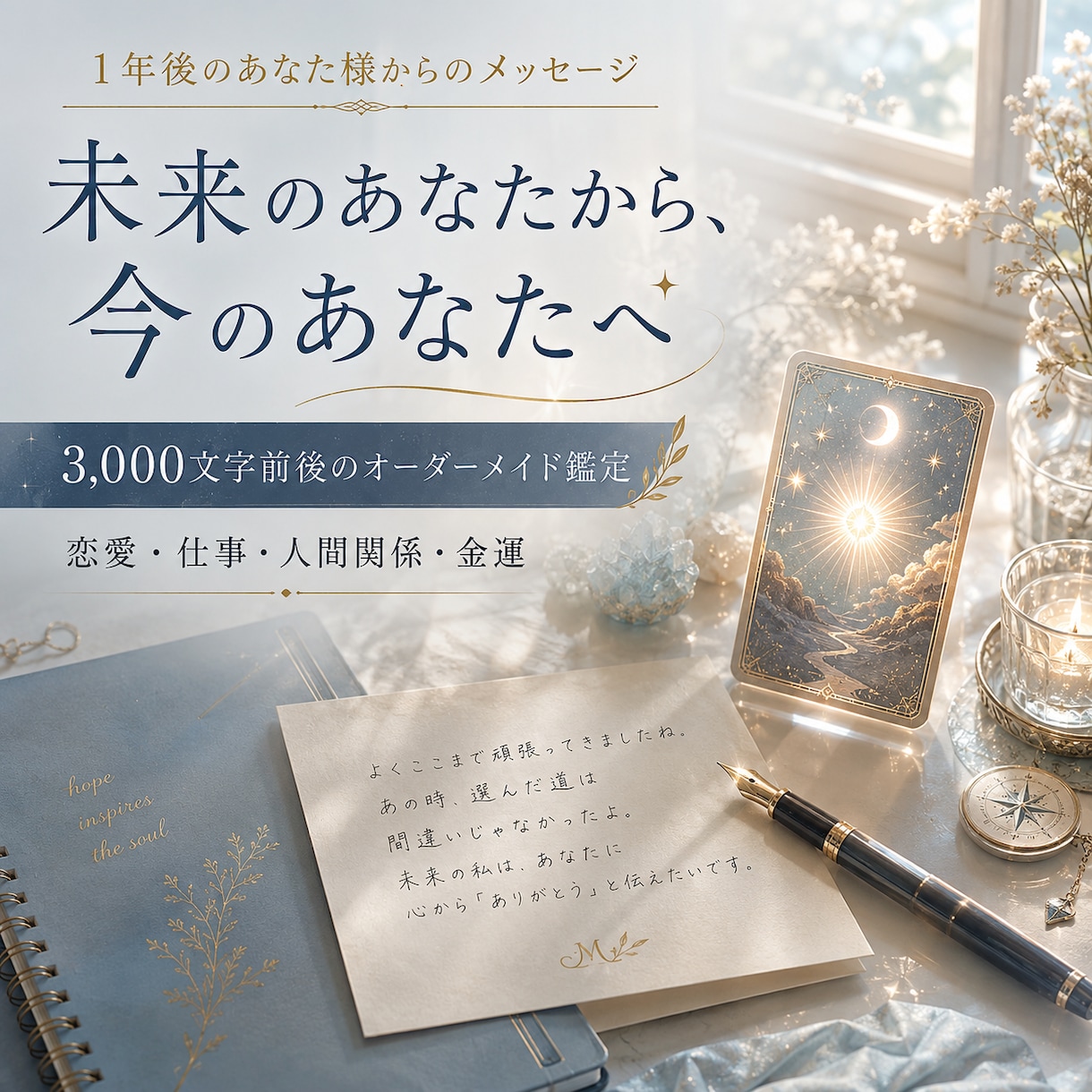 1年後のあなた様からのメッセージをお届けします 48時間以内納品◇3,000字前後◇恋愛・仕事・人生の転機に イメージ5