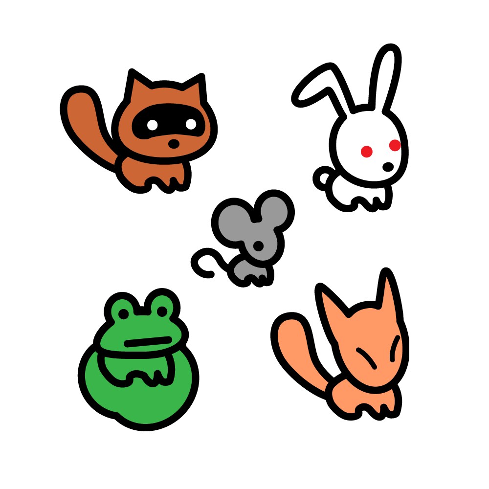 思わず振り返るクセある目立つキャラクター描きます 名刺のワンポイントや、ちょっと目立つアイコンとしても最適！ イメージ8