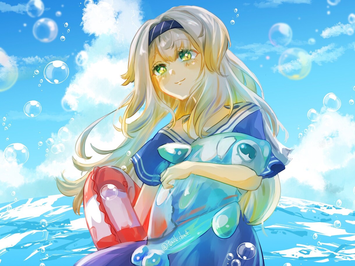 きらきら可愛いポップな世界観で一枚絵を描きます 配信用、イベント、SNSアイコン等、商用利用○ イメージ1