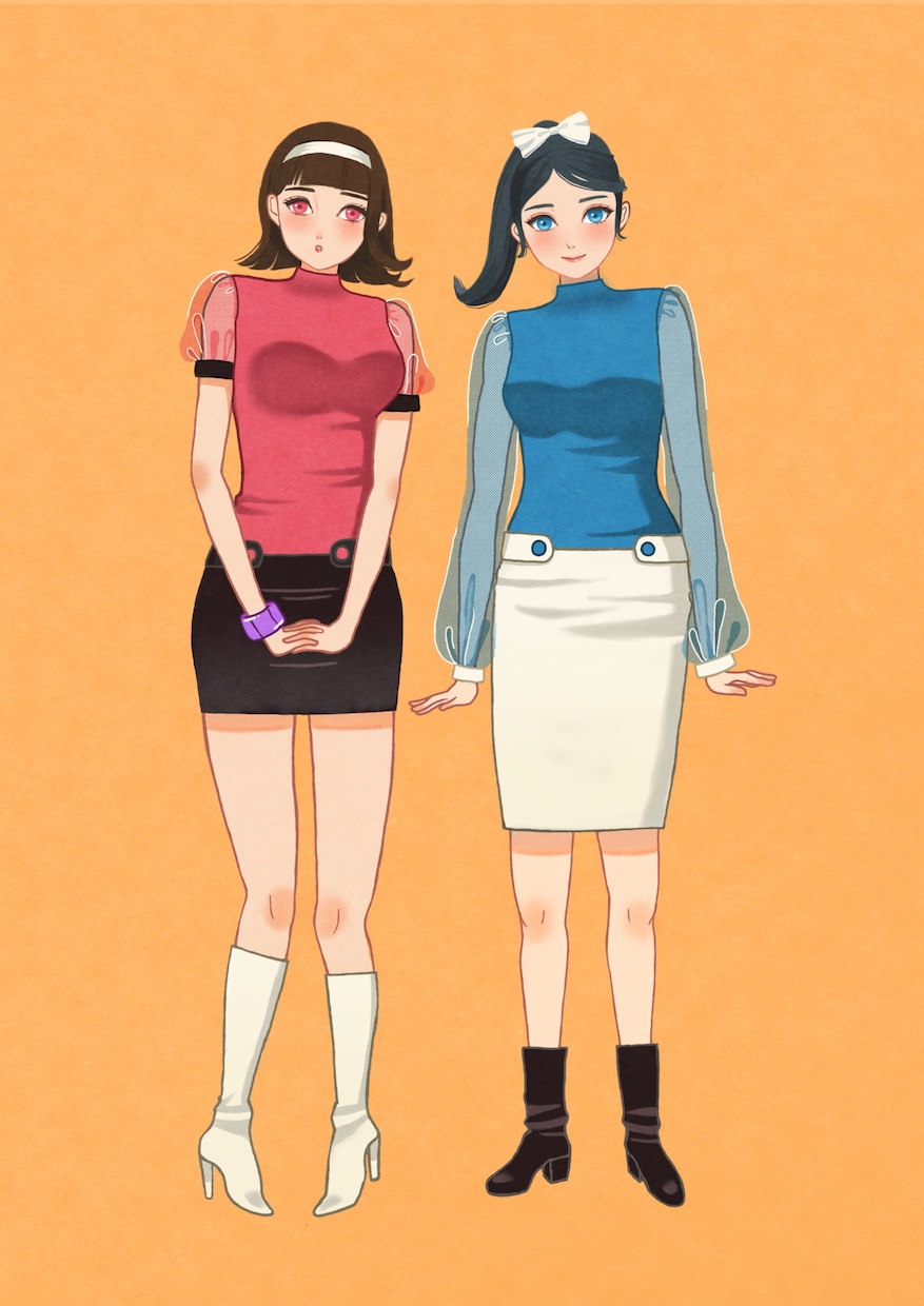 ポップでレトロな雰囲気な人物のイラストを描きます 人物絵、キャラクターデザイン、夢絵など気軽にご相談ください！ イメージ4