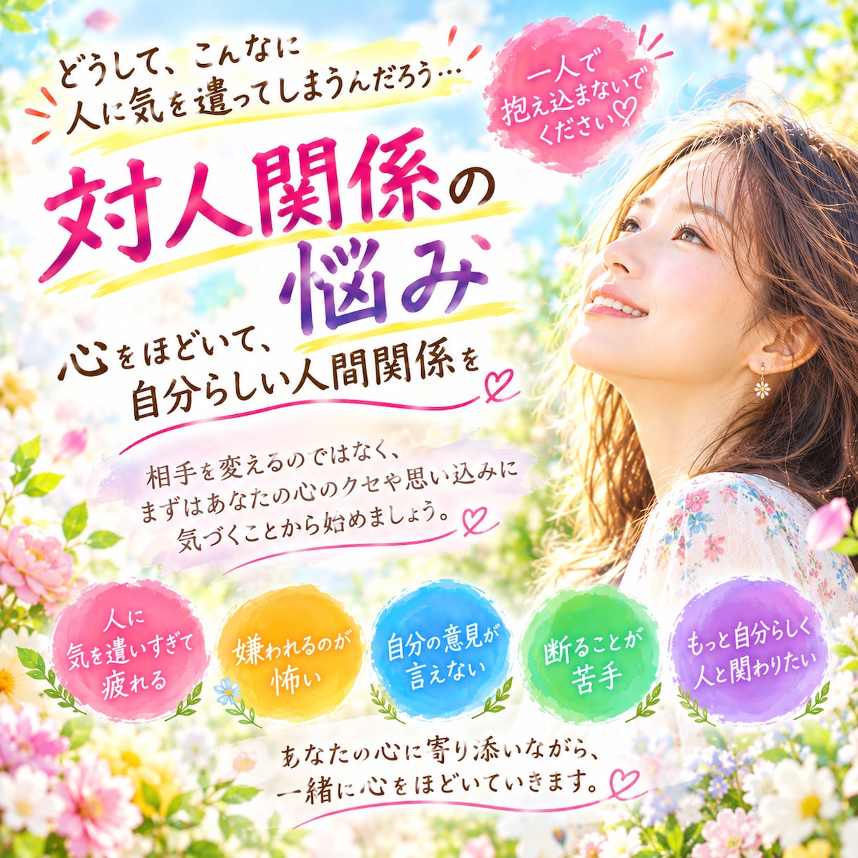 対人関係の悩みを一緒に心ほどきします もう我慢しすぎない。自分の気持ちを大切にする一歩へ イメージ1