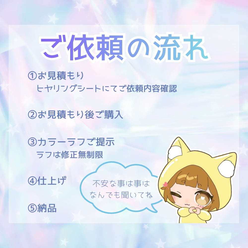 配信・推し活向け♡商用可SDミニキャラ描きます キラきゅん塗りでこだわり衣装や本人様寄せ可◎丁寧に描きます イメージ3