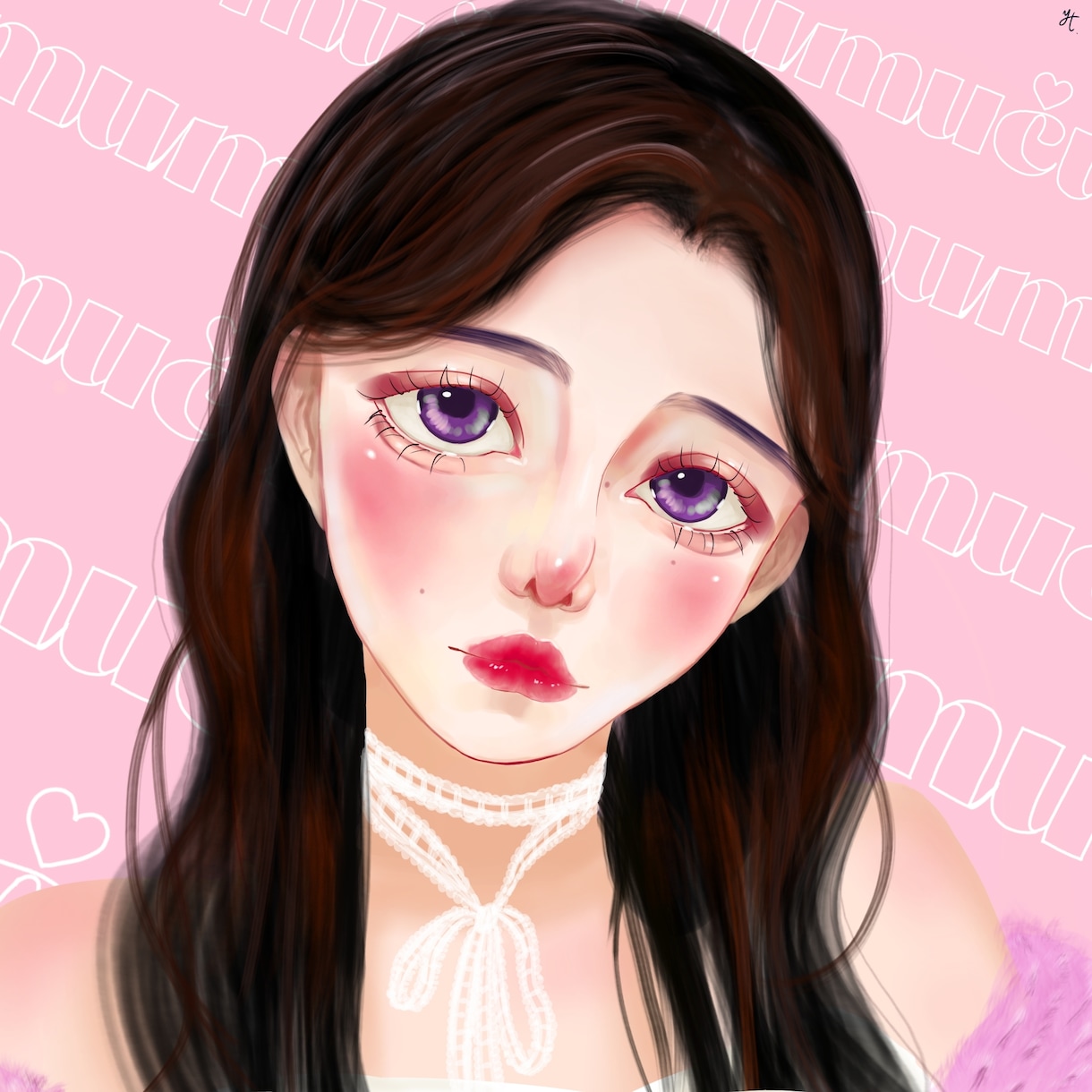 推しカラーで量産型な女の子描きます あなたの推し活応援したい！推しカラーのイラスト描きます！ イメージ5