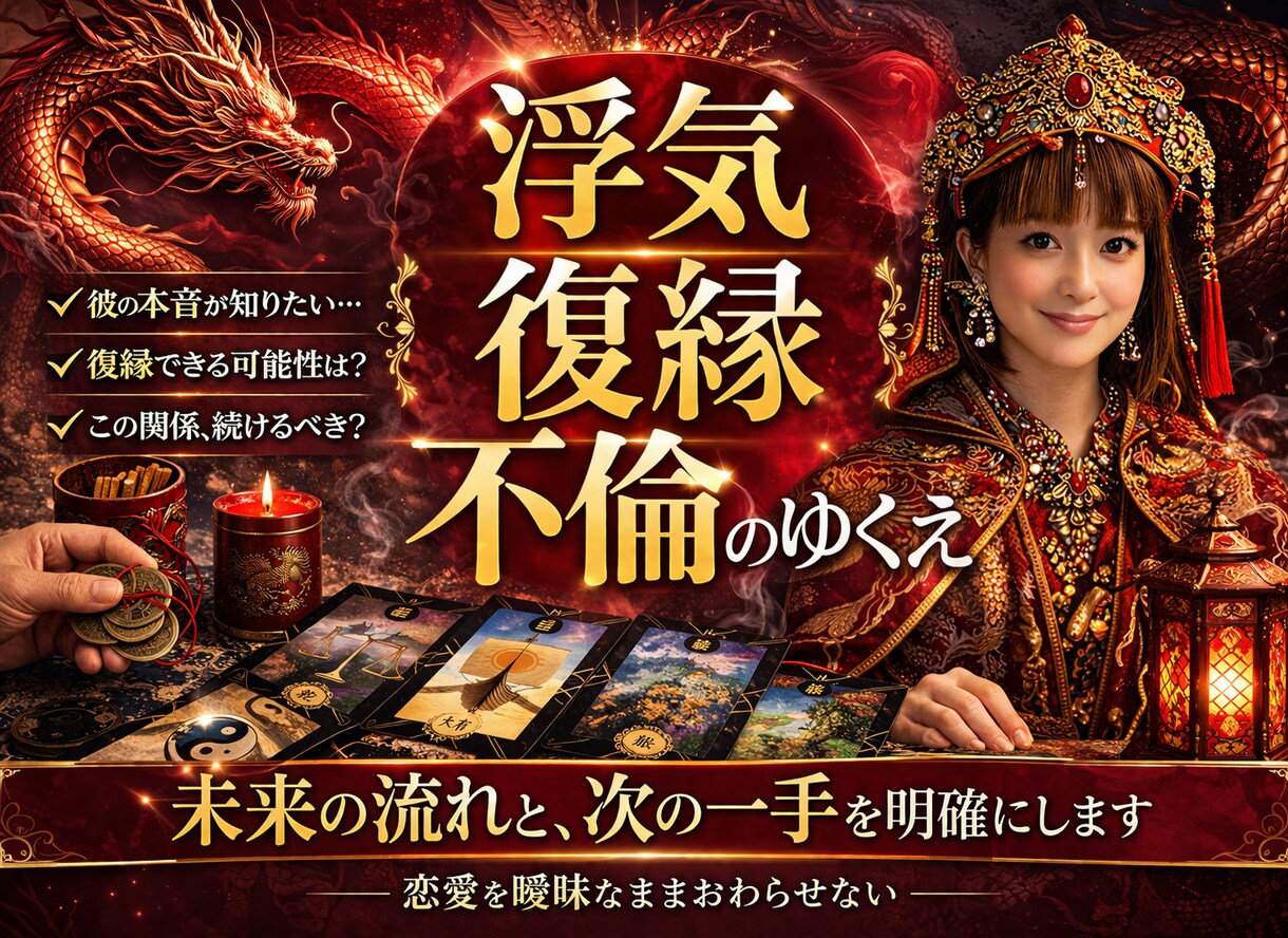 浮気復縁不倫のゆくえ本音ハッキリさせ不安解消します 不安のない未来へ開運する龍易タロットのパワーを実感できます イメージ1
