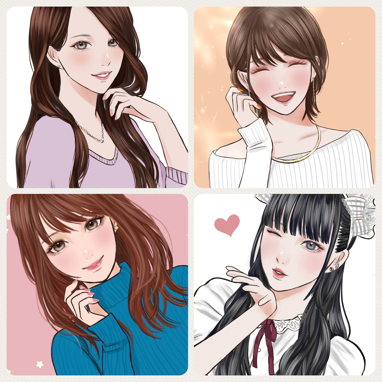 オシャレ大人可愛いアイコン、イラスト作成します 小物無料！色々な場面でお使いください イメージ6