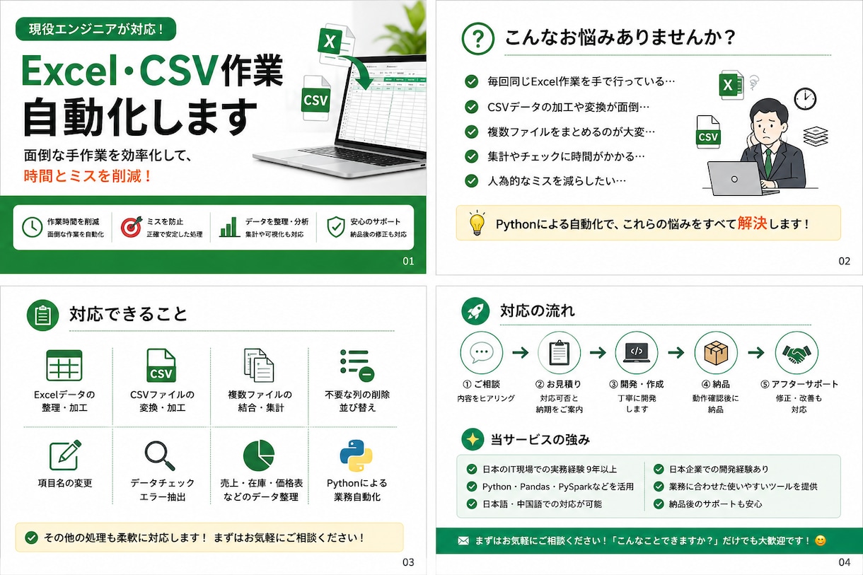 Excel・CSV作業を自動化します 手作業の集計・変換を効率化します イメージ2